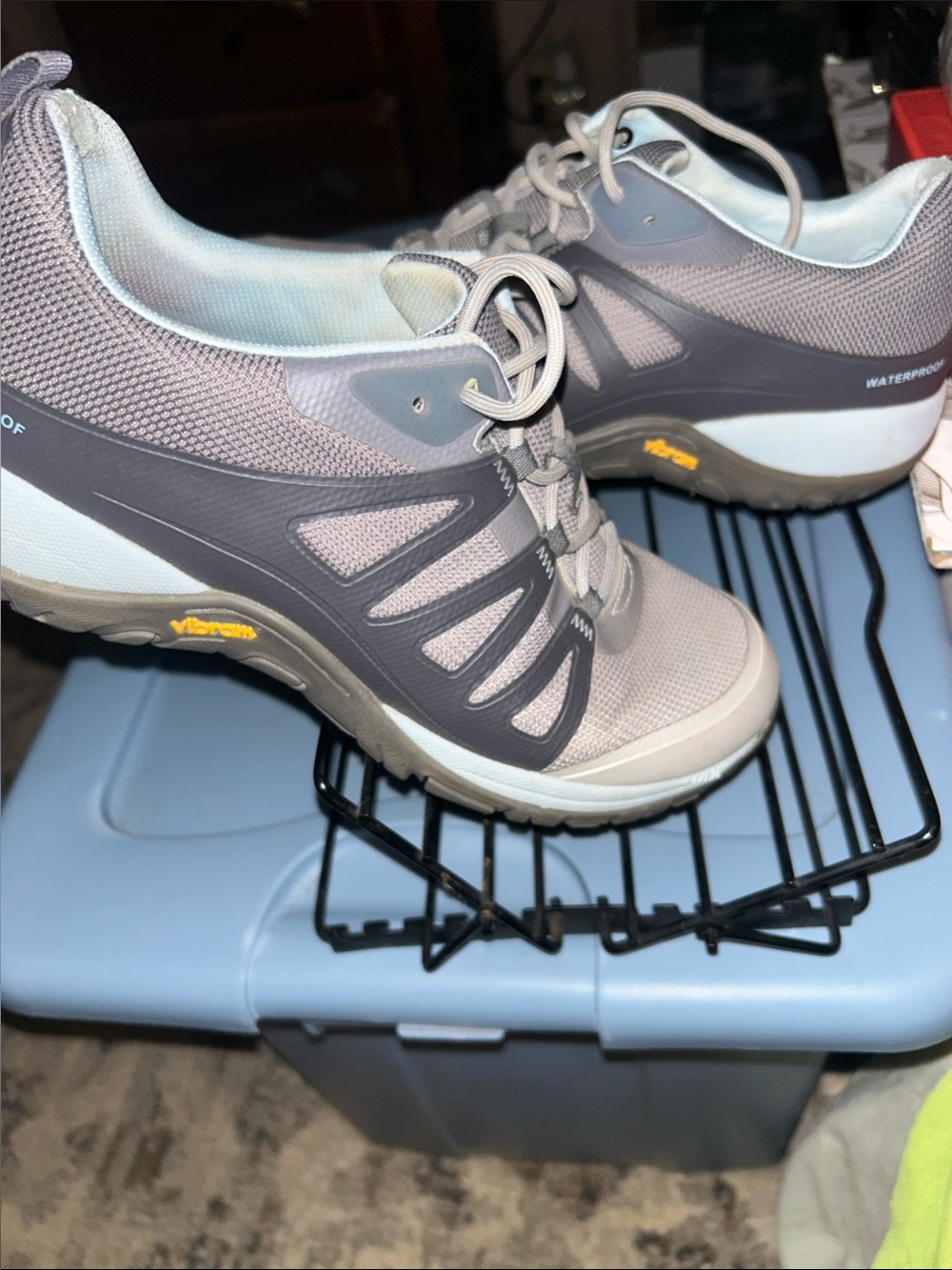 Vibram Women's Gray and Light Blue Waterproof Athletic Sneakers